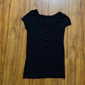 Splash Scooped Neck Ribbed Short Sleeve Top Size Large